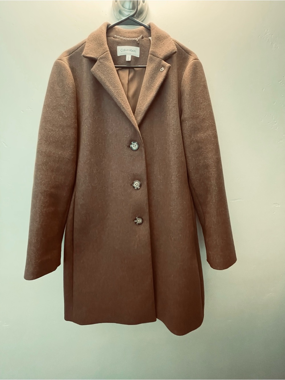 Calvin Klein Women's Brown Wool-Blend Pea Coat